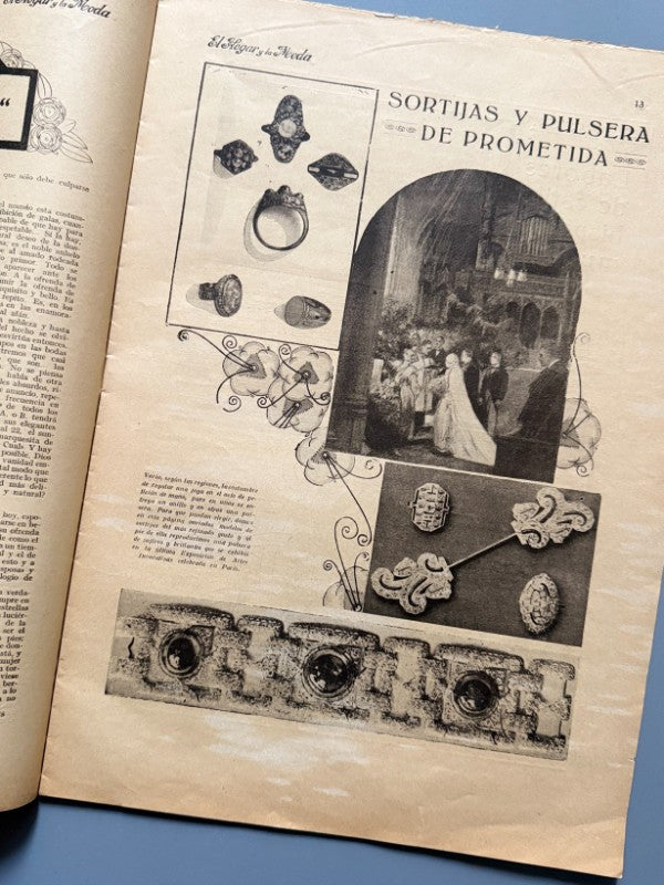 El hogar y la moda, nº733. Diseño portada Lucien Lelong. Especial bodas - 15 de abril de 1927