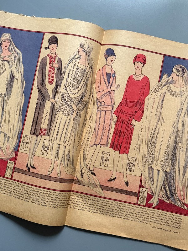 El hogar y la moda, nº733. Diseño portada Lucien Lelong. Especial bodas - 15 de abril de 1927