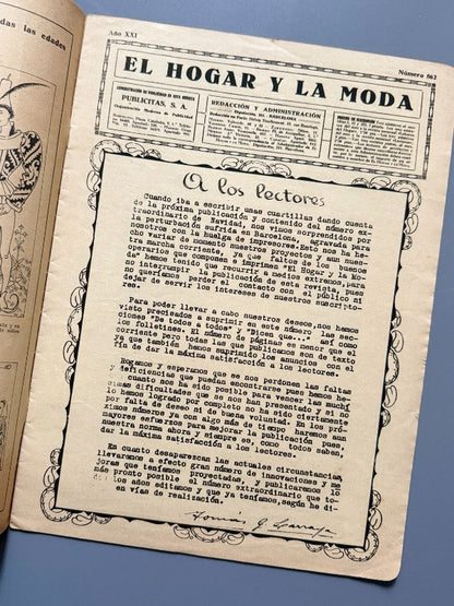 El hogar y la moda, nº862. Diseño portada Yteb. Especial bodas - 5 de diciembre de 1930