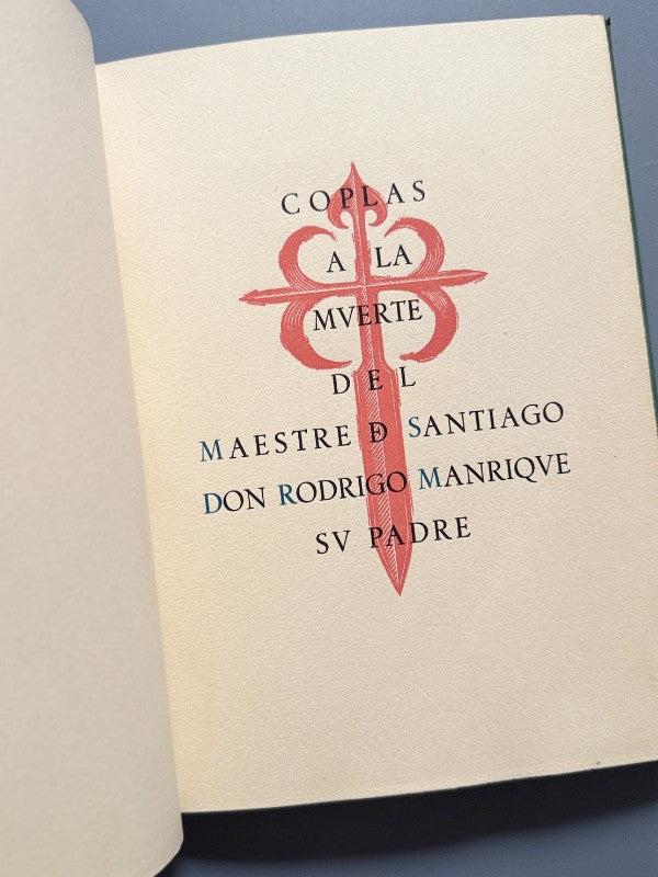 Coplas de Jorge Manrique. Ejemplar nºXVIII de L - Afrodisio Aguado, 1947