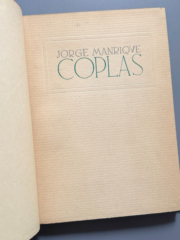 Coplas de Jorge Manrique. Ejemplar nºXVIII de L - Afrodisio Aguado, 1947