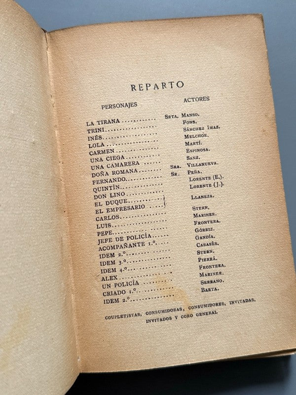 La tirana, Gregorio Martínez Sierra (María Lejárraga) - Renacimiento, 1913