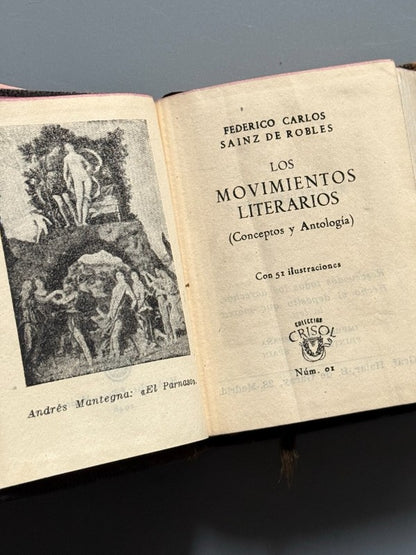 Los movimientos literarios, Federico Carlos Sainz de Robles (Crisolin nº01) - M. Aguilar, 1948