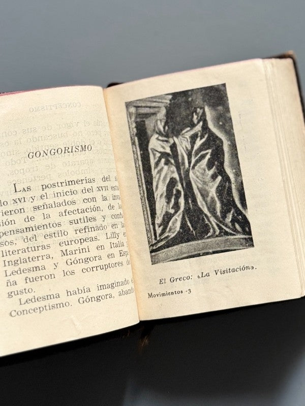 Los movimientos literarios, Federico Carlos Sainz de Robles (Crisolin nº01) - M. Aguilar, 1948