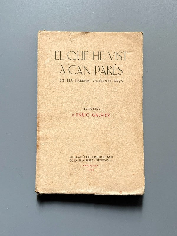 El que he vist a Can Parés, Enric Galwey - Sala Parés, 1934