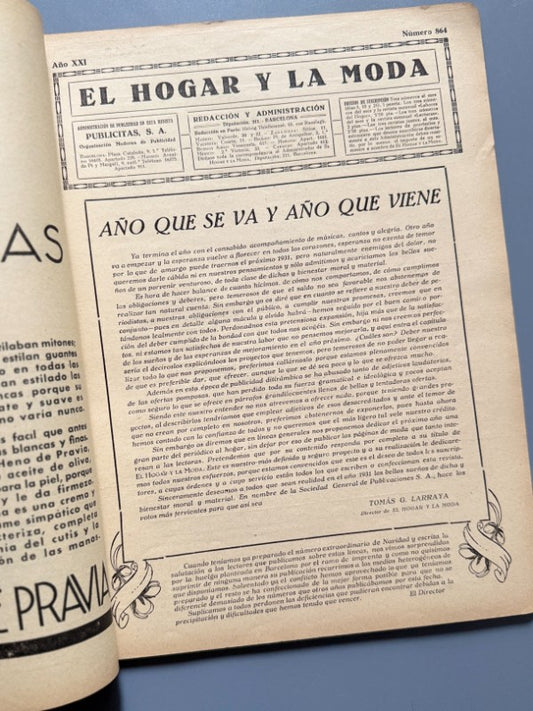 El Hogar y la Moda, nº864. Número extraordinario de Navidad - 15 y 25 de diciembre de 1930