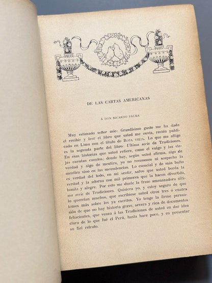 Apéndice a mis últimas tradiciones peruanas, Ricardo Palma - Casa Editorial Maucci, ca. 1910