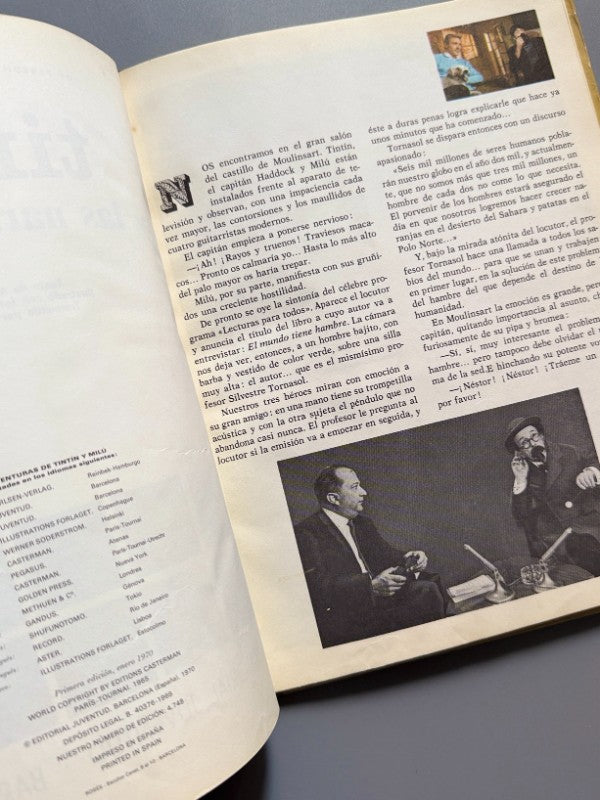 Tintín y las naranjas azules, André Barret (1ª ed.). Tintin Cine - Juventud, 1970