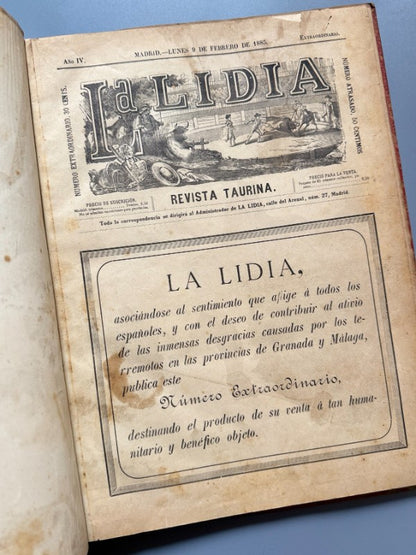 La Lidia. Revista taurina, año IV completo (35 números) - 1885