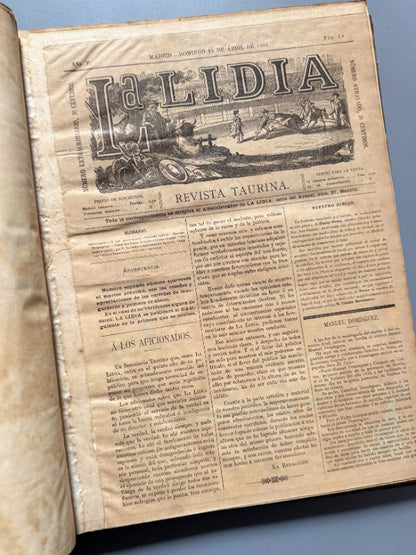 La Lidia. Revista taurina, años V y VI completos (67 números) - 1886-1887