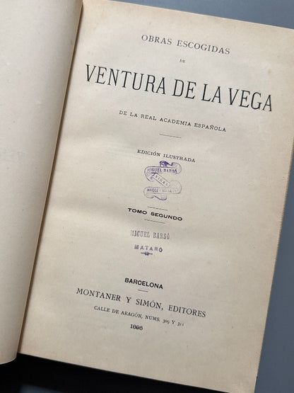 Obras escogidas de Ventura de la Vega - Montaner y Simón, 1894-1895