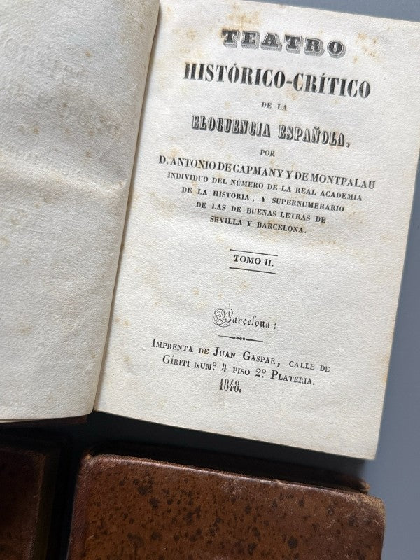 Teatro histórico-crítico de la elocuencia española, Antonio de Capmany y de Montpalau - 1848