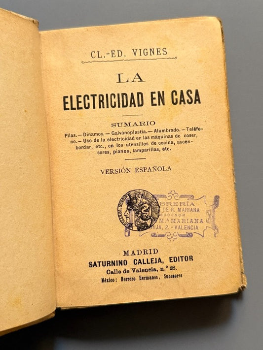 La electricidad en casa, Cl.-Ed. Vignes - Saturnino Calleja, ca. 1900