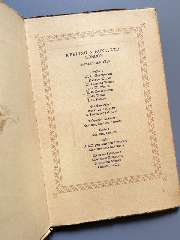 The white service in London, Keeling & Hunt - Londres, ca. 1924