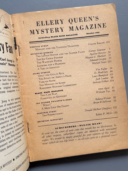 Ellery Queen's Mystery Magazine. Agatha Christie, Jack London - Mercury Publications, 1955