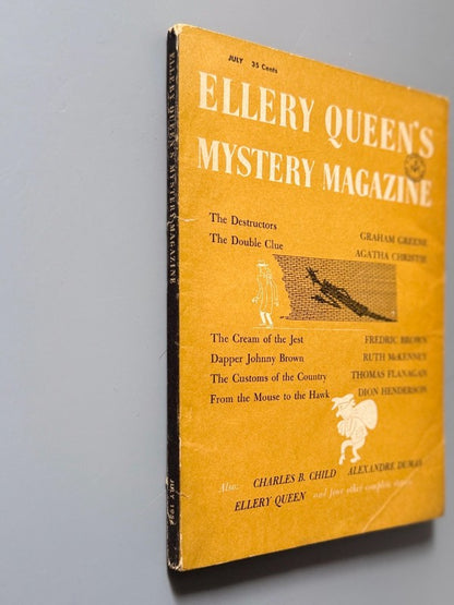 Ellery Queen's Mystery Magazine. Agatha Christie, Graham Greene - julio de 1956