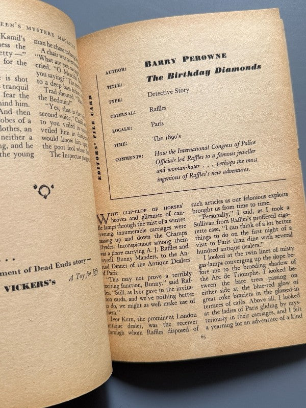 Ellery Queen's Mystery Magazine. Agatha Christie, Graham Greene - julio de 1956