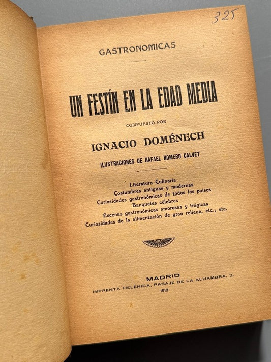 Un festín en la Edad Media, Ignacio Doménech - Imprenta Helénica, 1913
