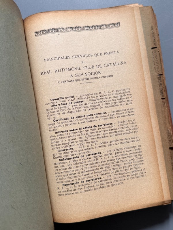 Anuario. Real Automóvil Club de Cataluña - 1924