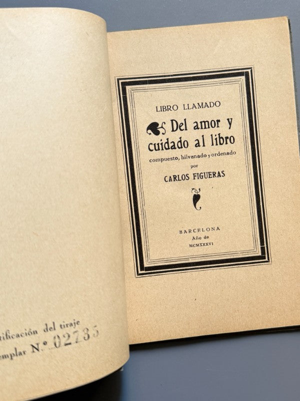 Del amor y cuidado al libro, Carlos Figueras - AGE, 1936