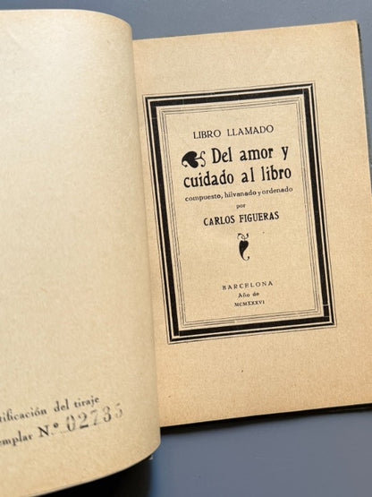 Del amor y cuidado al libro, Carlos Figueras - AGE, 1936