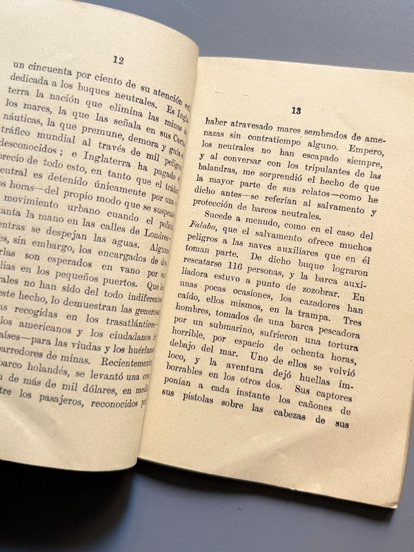 La suerte del submarino alemán, Alfredo Noyes - Eyre and Spottiswoode, 1916