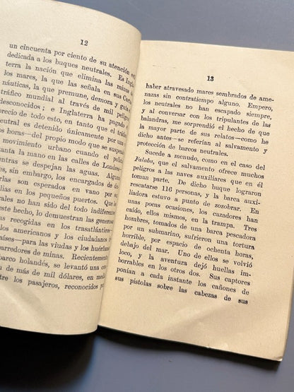 La suerte del submarino alemán, Alfredo Noyes - Eyre and Spottiswoode, 1916
