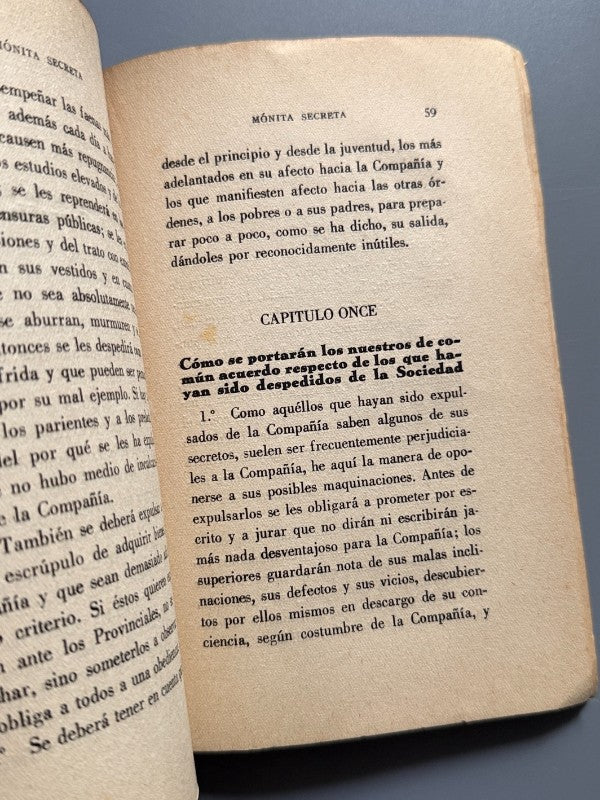 Mónita secreta. Instrucciones reservadas de la Compañía de Jesús - Ediciones Solob