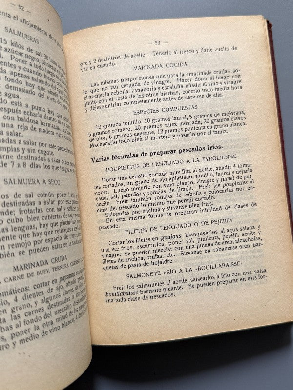 El arte culinario, José Sole - Librería Central, 1935