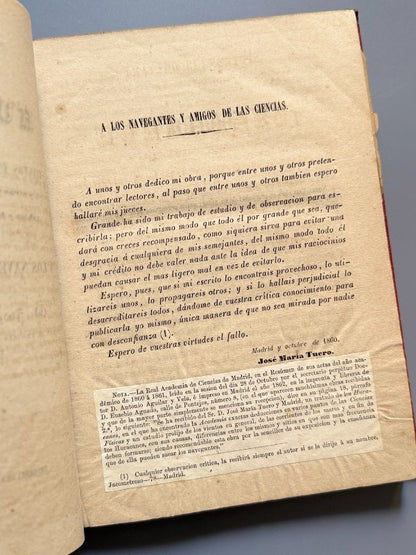 Tratado elemental de los huracanes, José Mª Tuero y Madrid - Imp. viuda de Calero, 1860