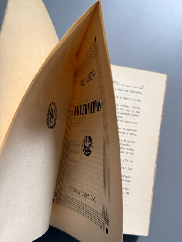 Intermedios, Pío Baroja (1ª ed.) - Espasa-Calpe, 1931