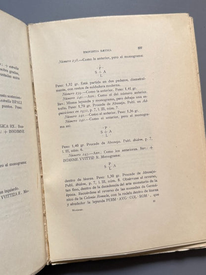 Las monedas visigodas del Museo Arqueológico Nacional, Felipe Mateu y Llopis - Madrid, 1936