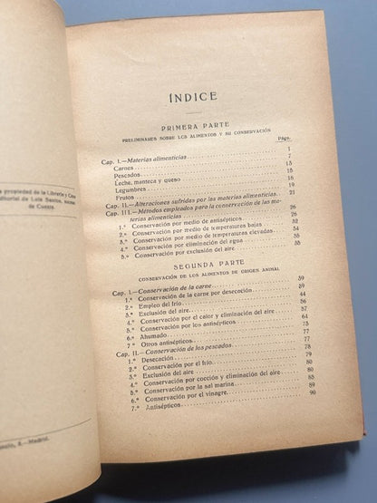 Conservas Alimenticias, Francisco Balaguer y Primo - Librería de Luis Santos Editor, ca. 1900
