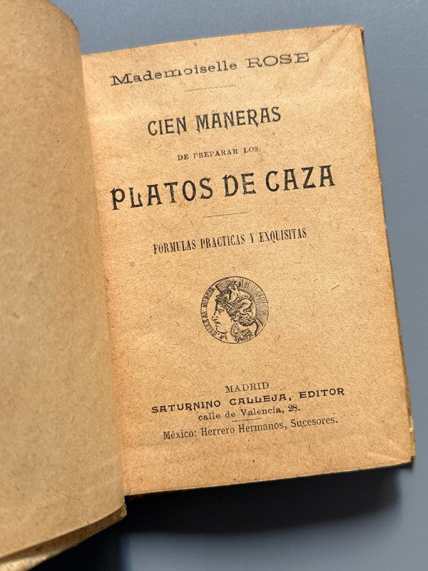 100 Platos de caza, Madmoiselle Rose - Saturnino Calleja, ca. 1890