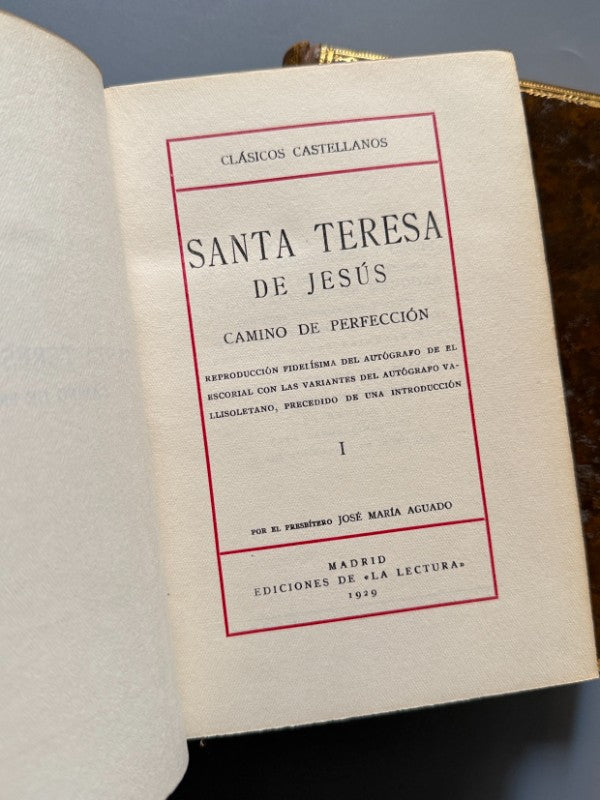 Camino de Perfección, Santa Teresa de Jesús (encuadernación Brugalla) - 1929-1930