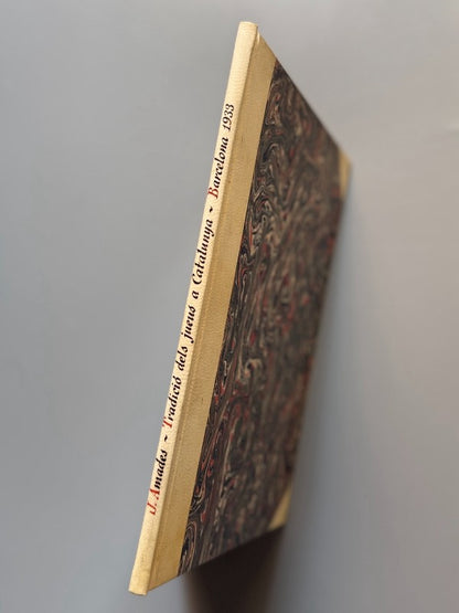 Tradició dels jueus a Catalunya, Joan Amades (encuadernación Brugalla) - Imp. Comas, 1933