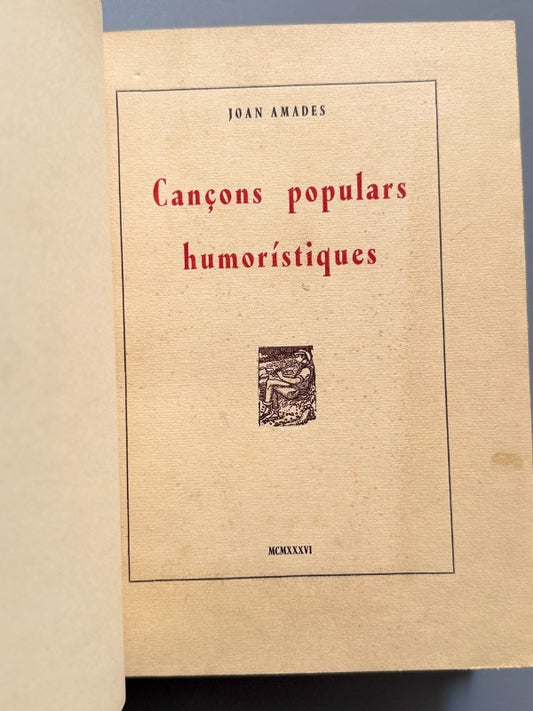 Cançons populars humorístiques, Joan Amades (encuadernación Brugalla) - 1936