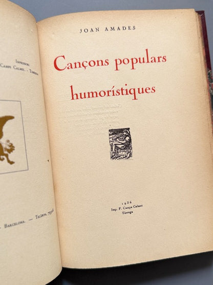 Cançons populars humorístiques, Joan Amades (encuadernación Brugalla) - 1936