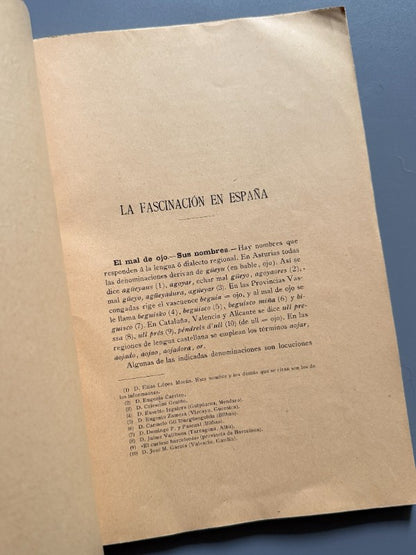 La Fascinación en España. Brujas - brujerías - amuletos, Rafael Salillas - Madrid, 1905
