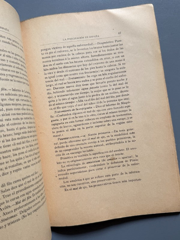 La Fascinación en España. Brujas - brujerías - amuletos, Rafael Salillas - Madrid, 1905