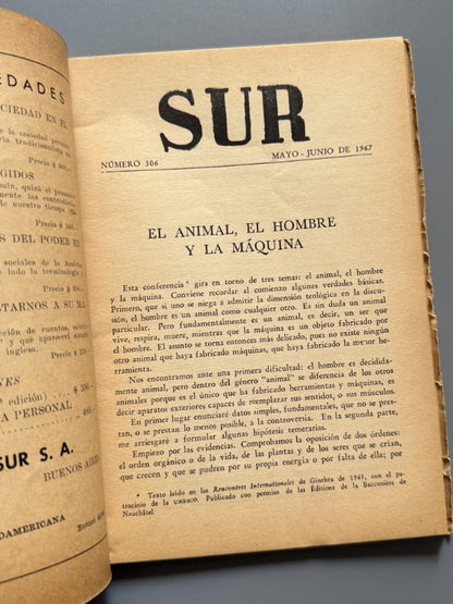 Revista Sur. Artículo de Alejandra Pizarnik. Susana Thénon, Elvira Orphée - nº306, mayo-junio 1967
