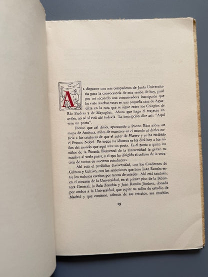 Homenaje a Juan Ramón Jiménez - Ediciones de la Universidad de Puerto Rico, 1956