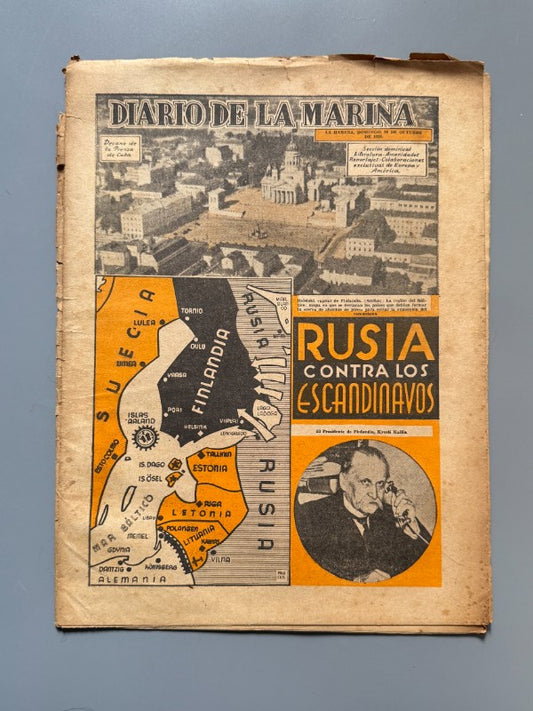 Diario de la Marina. Segunda Guerra Mundial - La Habana, 29 de octubre de 1939