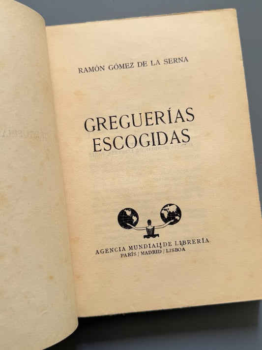 Greguerías Escogidas, Ramón Gómez de la Serna + El amor y la dicha - Agencia Mundial de Librería