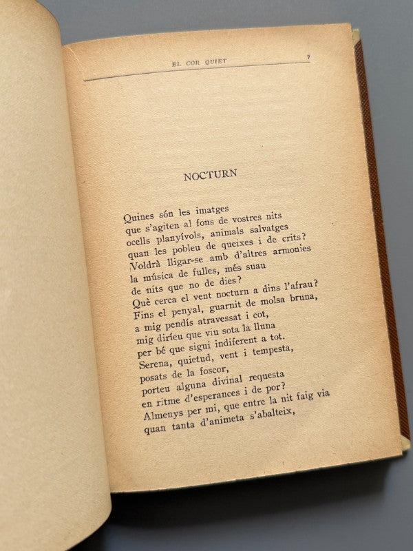 El cor quiet, Josep Carner (1ª ed) - (Enc. Brugalla) - Editorial Políglota, 1925