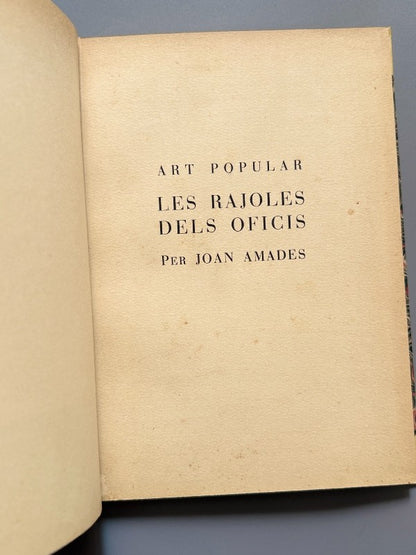 Les rajoles dels oficis, Joan Amades (ejemplar nº69) - Butlletí dels Museus d'Art de Barcelona, 1937