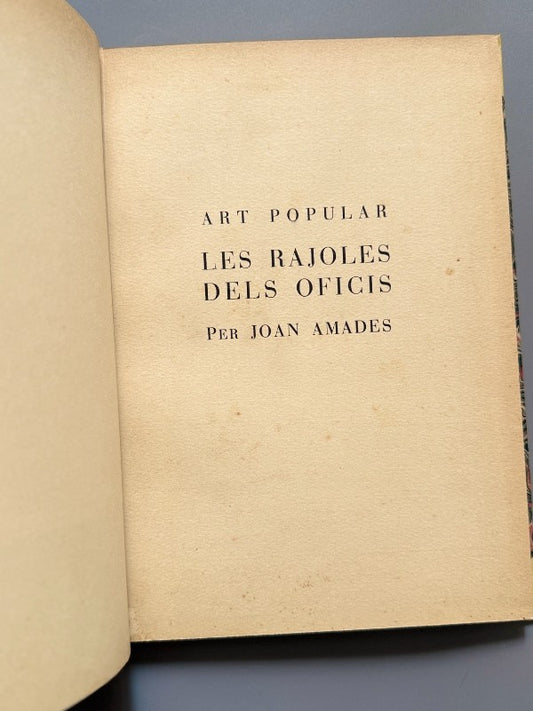 Les rajoles dels oficis, Joan Amades (ejemplar nº69) - Butlletí dels Museus d'Art de Barcelona, 1937