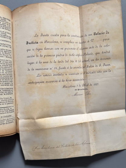 Noticias y material sobre la construcción del Palacio de Justicia de Barcelona - 1881-1900