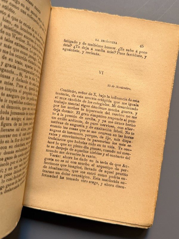 La incógnita, Benito Pérez Galdós - Editorial Perlado, Páez y Compañía, 1906