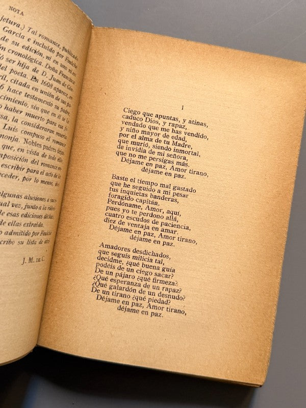 Romances de Góngora 1627-1927, José María de Cossío - Revista de Occidente, 1927